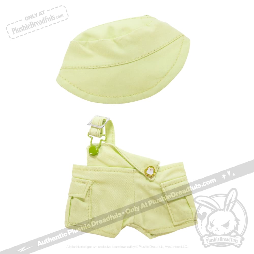 Mini Plush Outfit - Lime off the Shoulder Overalls