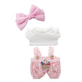 Mini Plush Outfit - Pink Bow Gingham Outfit