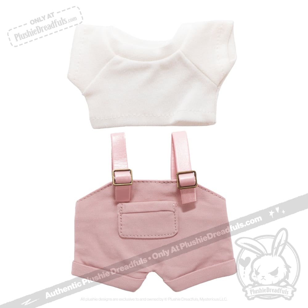 Mini Plush Outfit - Pink Farmeralls