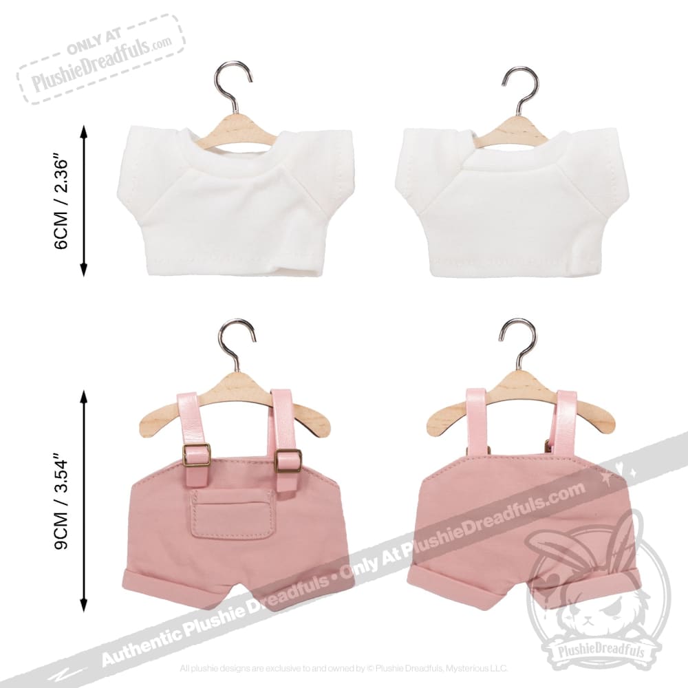 Mini Plush Outfit - Pink Farmeralls