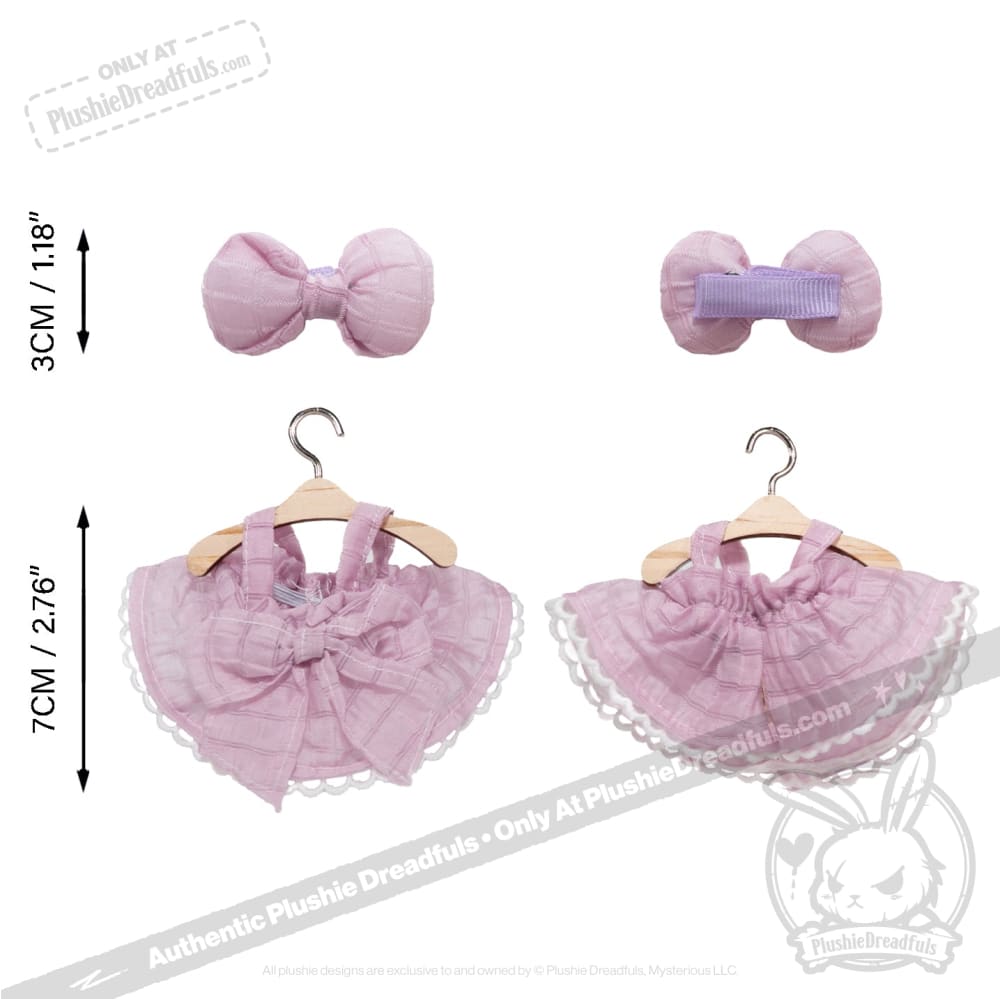 Mini Plush Outfit - Purple Pinafore Dress