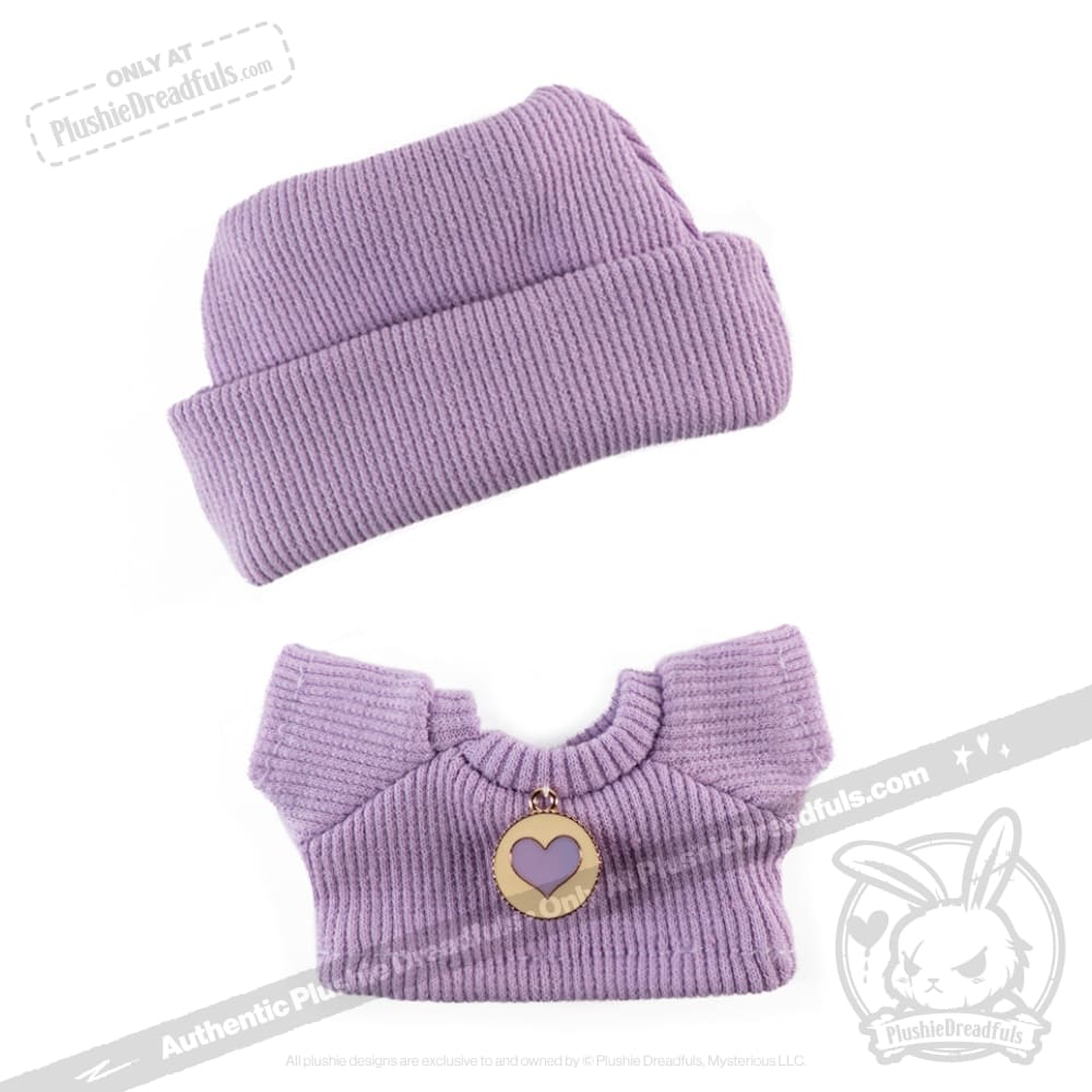 Mini Plush Outfit - Purple Sweater and Beanie