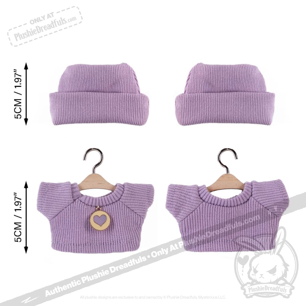 Mini Plush Outfit - Purple Sweater and Beanie
