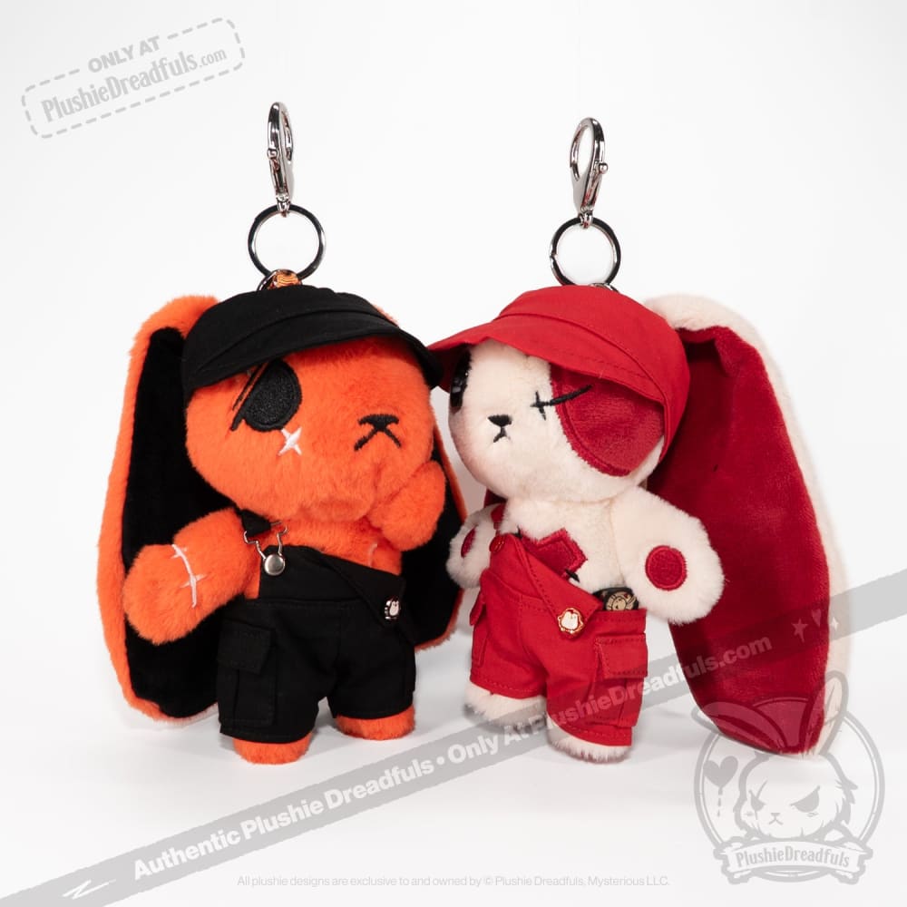 Mini Plush Outfit - Red off the Shoulder Overalls