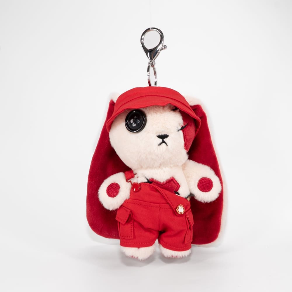 Mini Plush Outfit - Red off the Shoulder Overalls