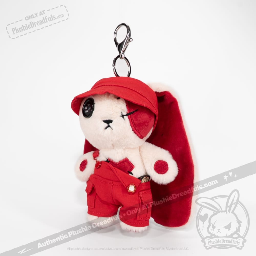 Mini Plush Outfit - Red off the Shoulder Overalls