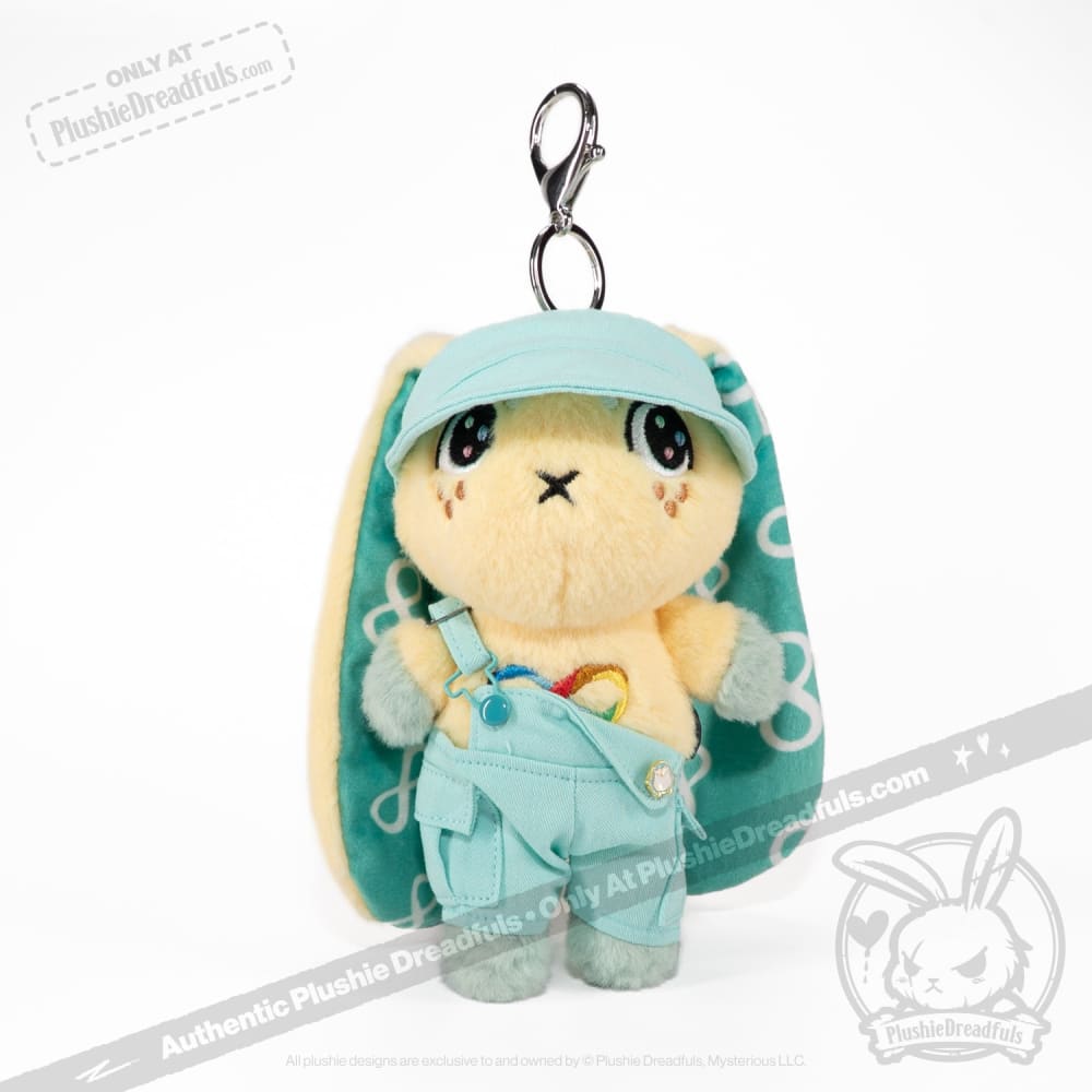 Mini Plush Outfit - Teal off the Shoulder Overalls