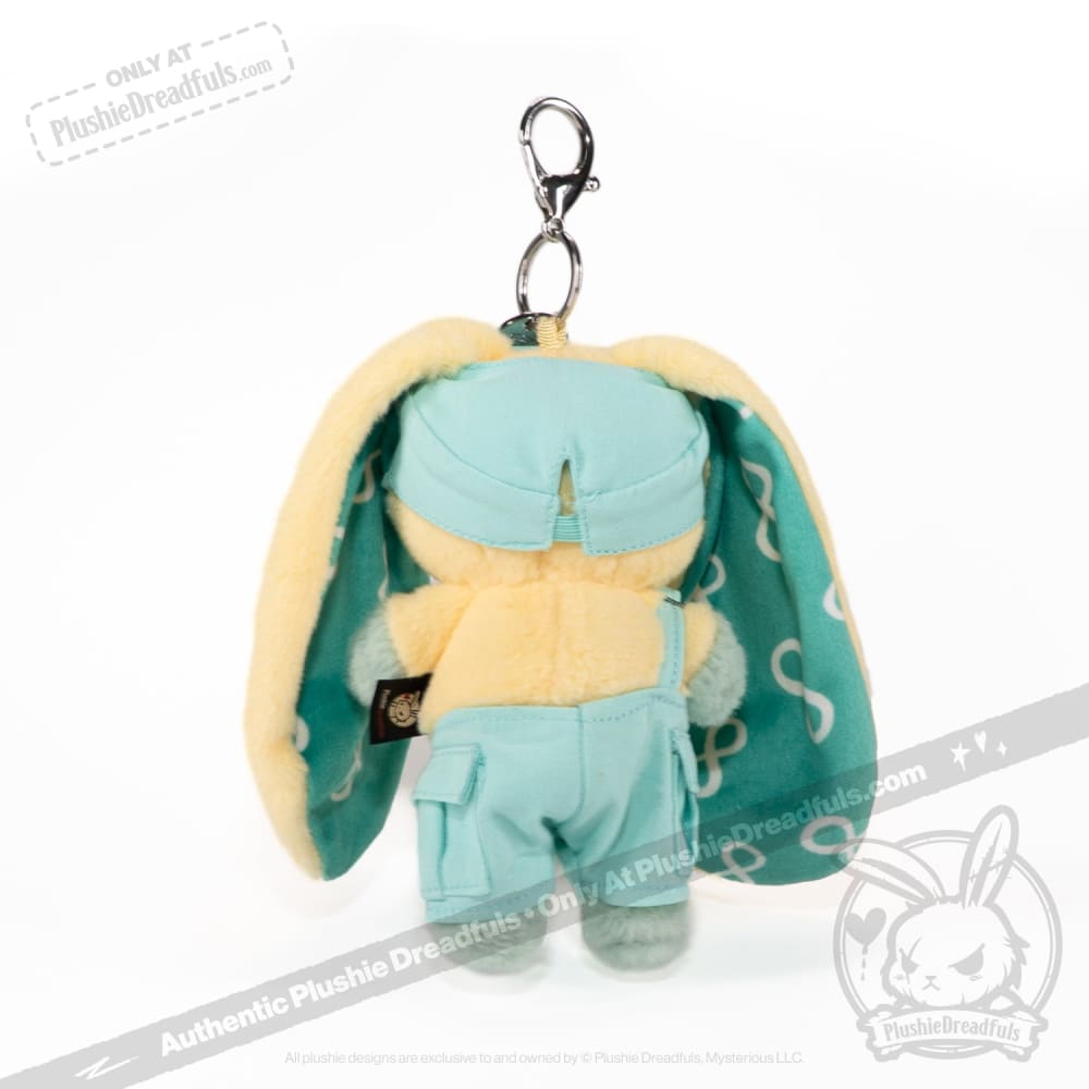 Mini Plush Outfit - Teal off the Shoulder Overalls