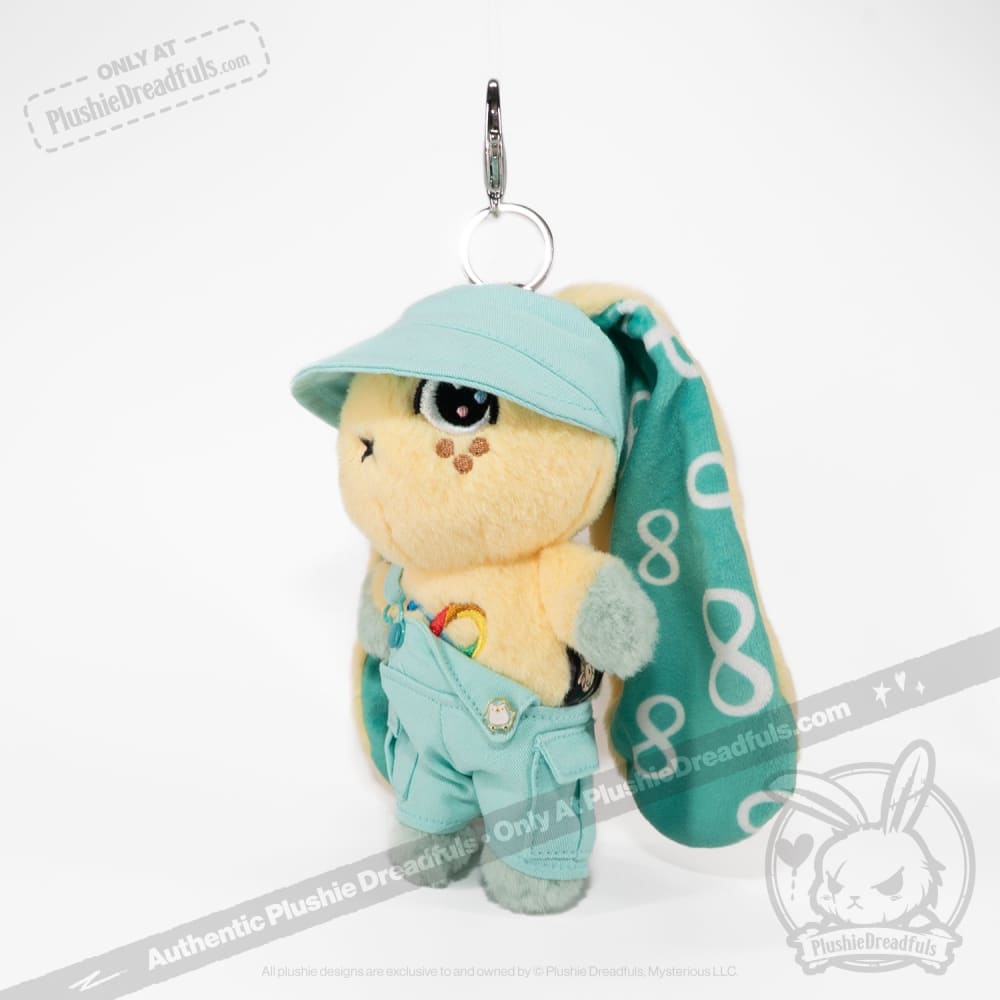 Mini Plush Outfit - Teal off the Shoulder Overalls