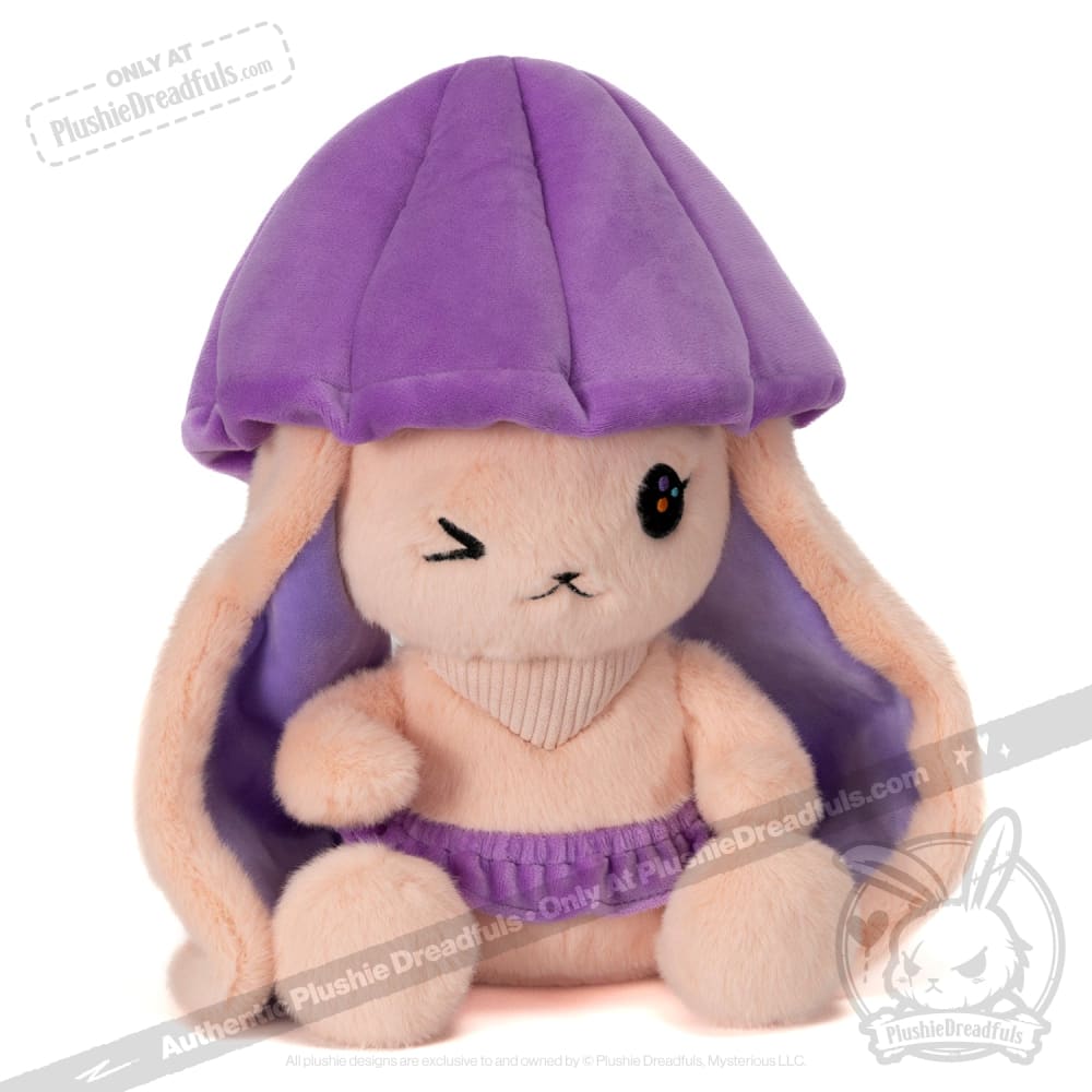 Mushroom Rabbit - Lilac Bonnet - Plush Stuffed Animal