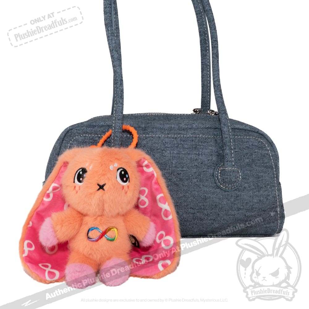 Orange Autism Rabbit Plush Keychain Accessory