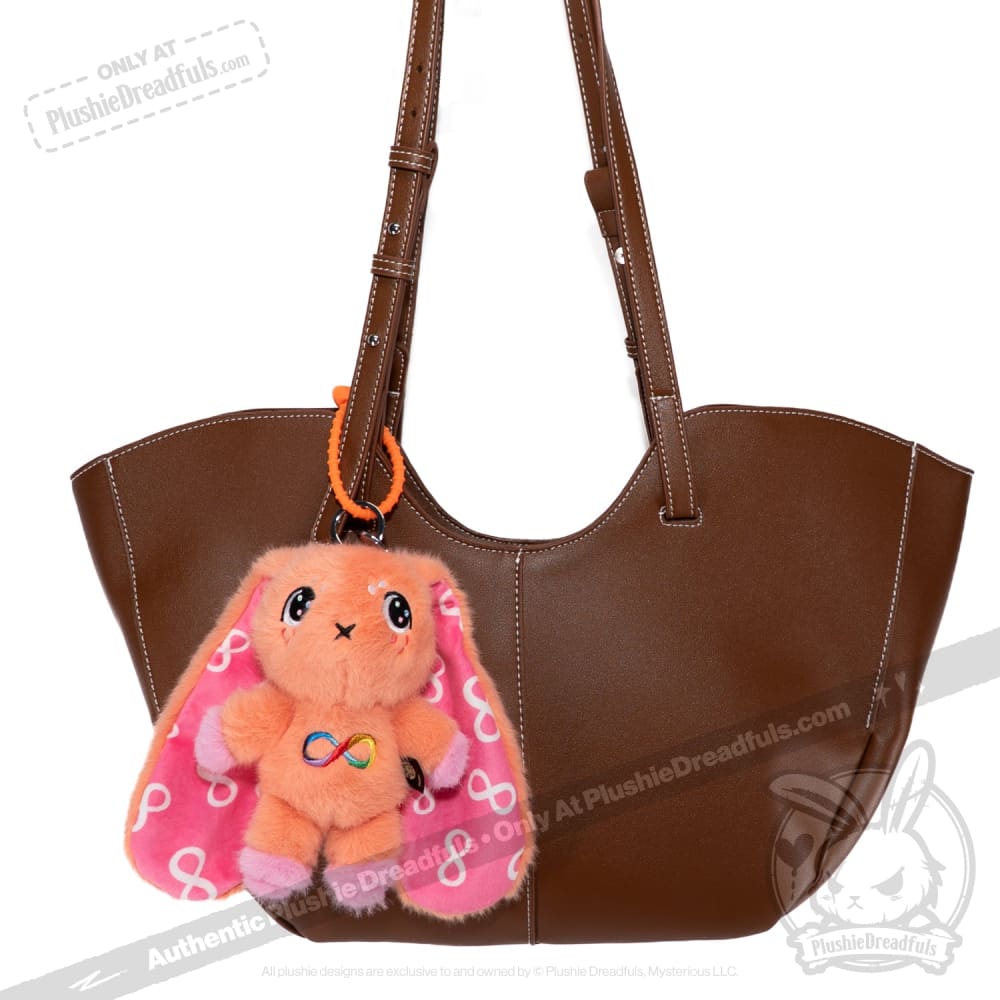 Orange Autism Rabbit Plush Keychain Accessory