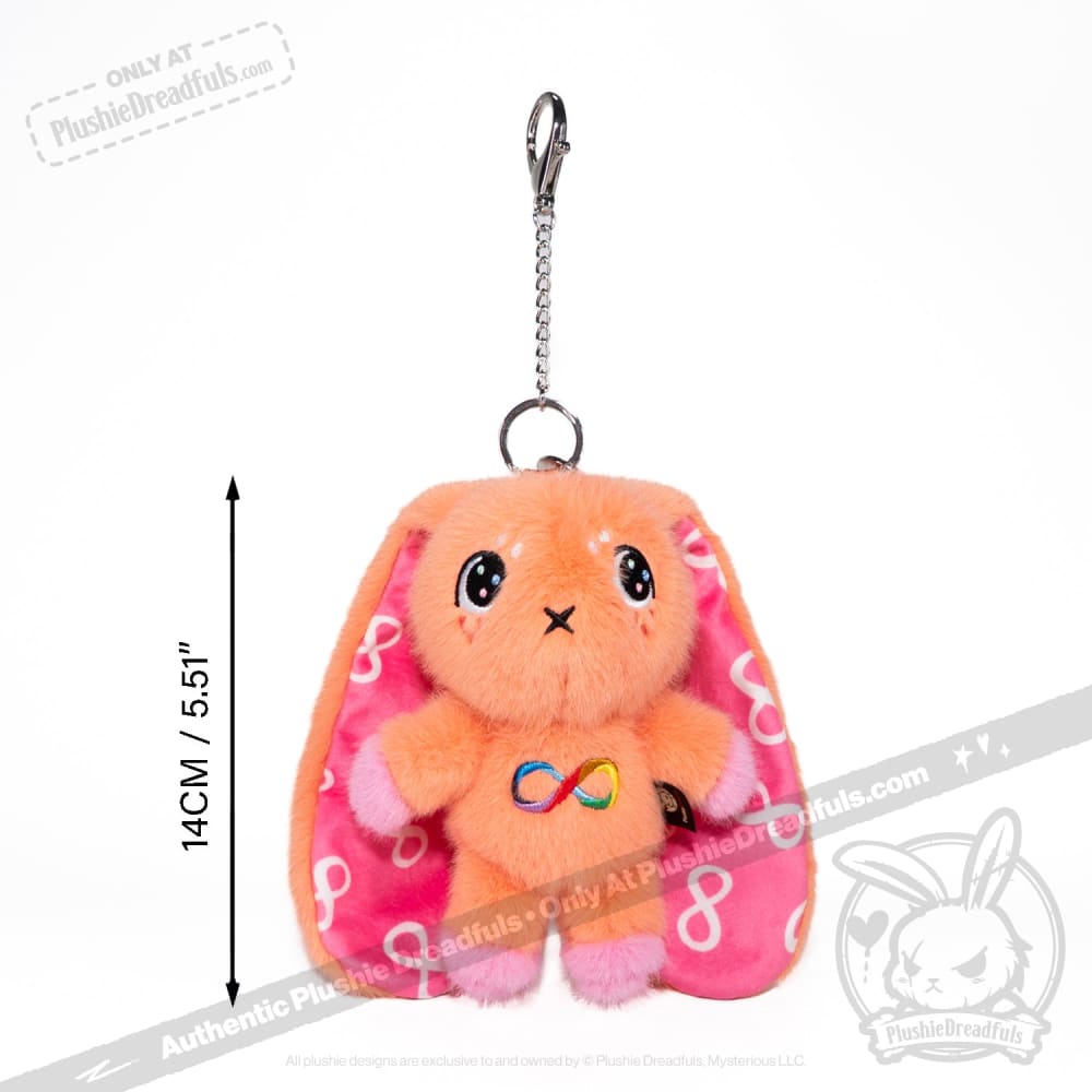 Orange Autism Rabbit Plush Keychain Accessory