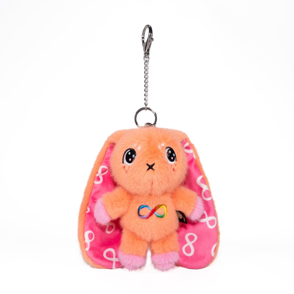 Orange Autism Rabbit Plush Keychain Accessory