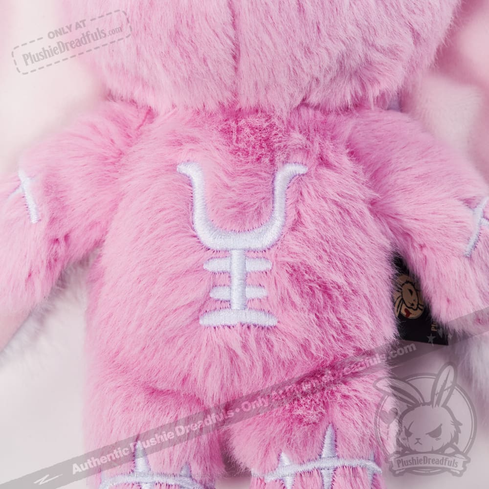 Pink Anxiety Rabbit Plush Keychain Accessory