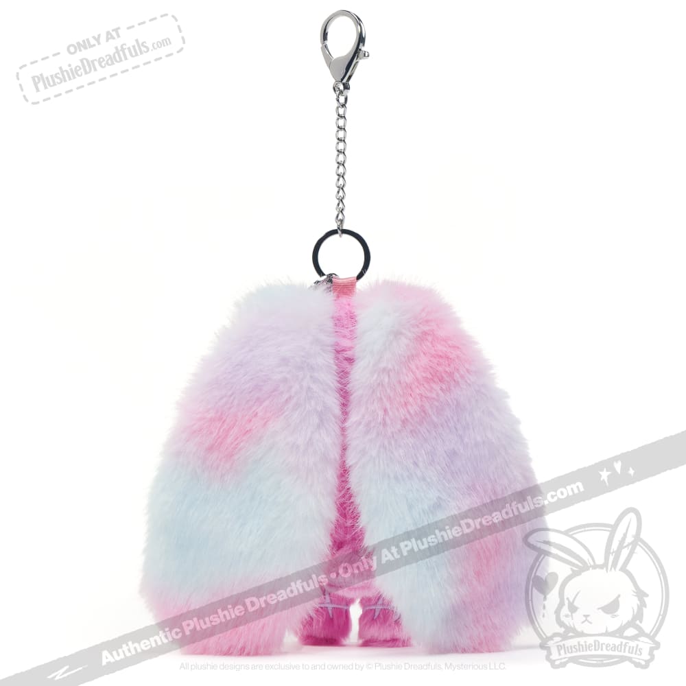 Pink Anxiety Rabbit Plush Keychain Accessory