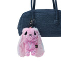 Pink Anxiety Rabbit Plush Keychain Accessory