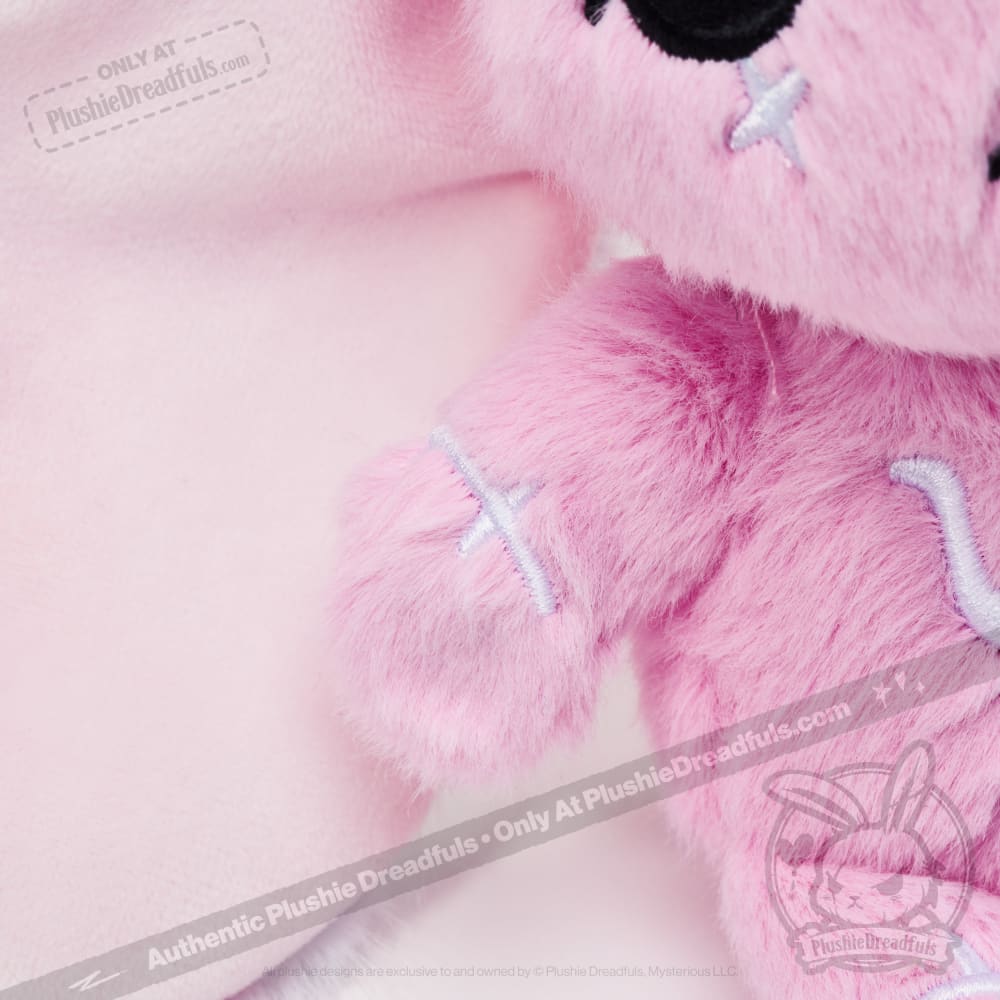 Pink Anxiety Rabbit Plush Keychain Accessory