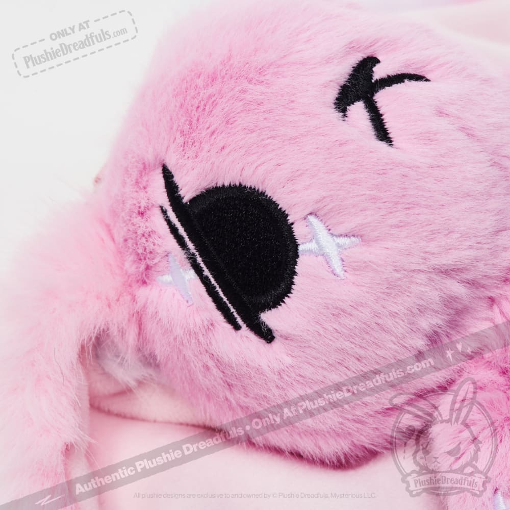 Pink Anxiety Rabbit Plush Keychain Accessory