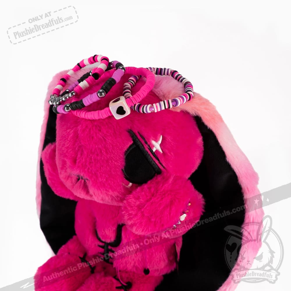 Pink Anxiety Rabbit Stacking Friendship Bracelet