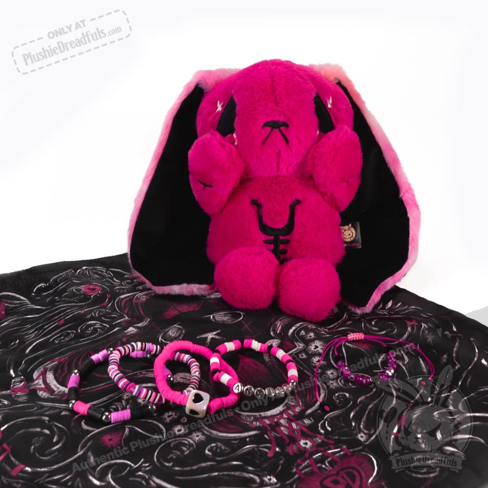 Pink Anxiety Rabbit Stacking Friendship Bracelet