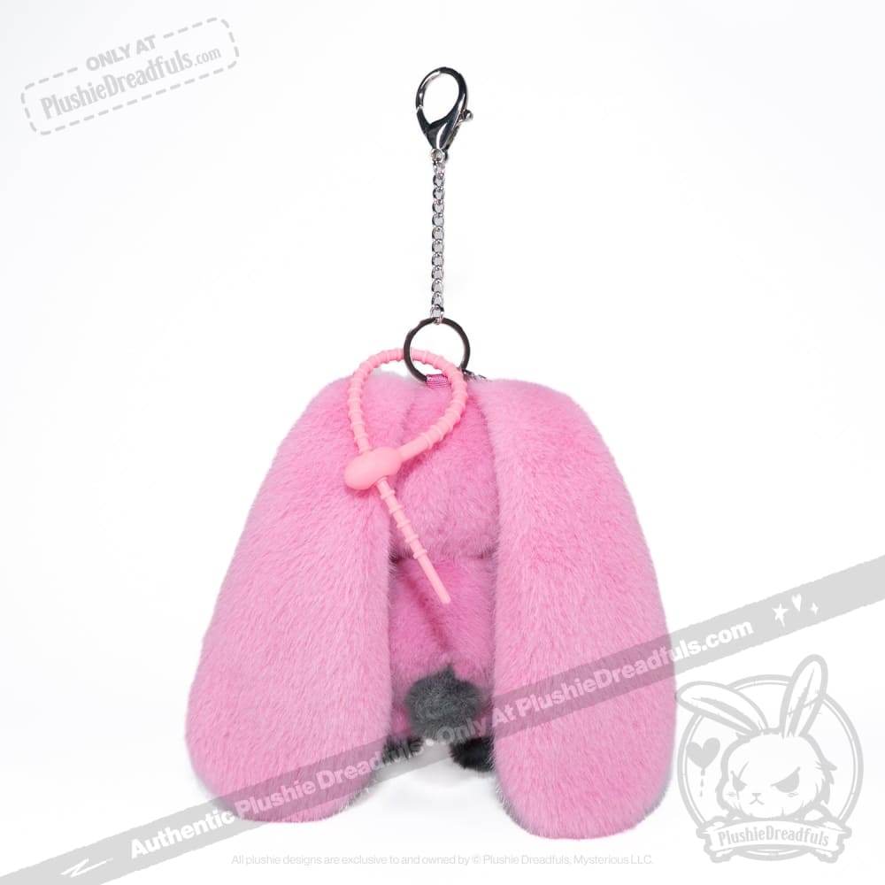 Pink Autism Rabbit Plush Keychain Accessory