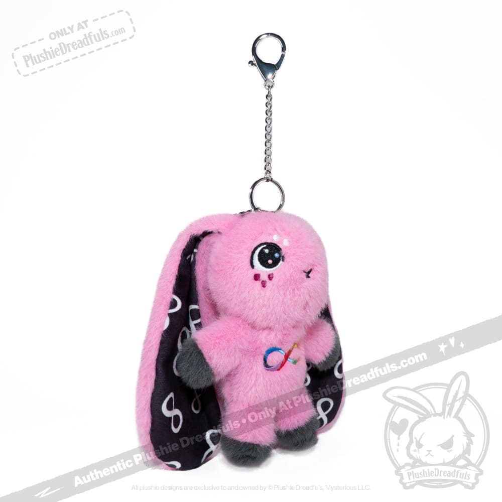 Pink Autism Rabbit Plush Keychain Accessory