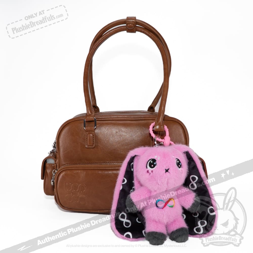 Pink Autism Rabbit Plush Keychain Accessory