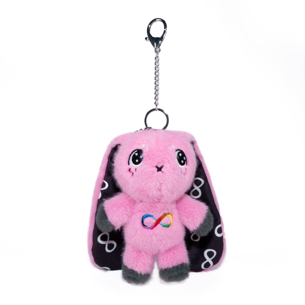 Pink Autism Rabbit Plush Keychain Accessory
