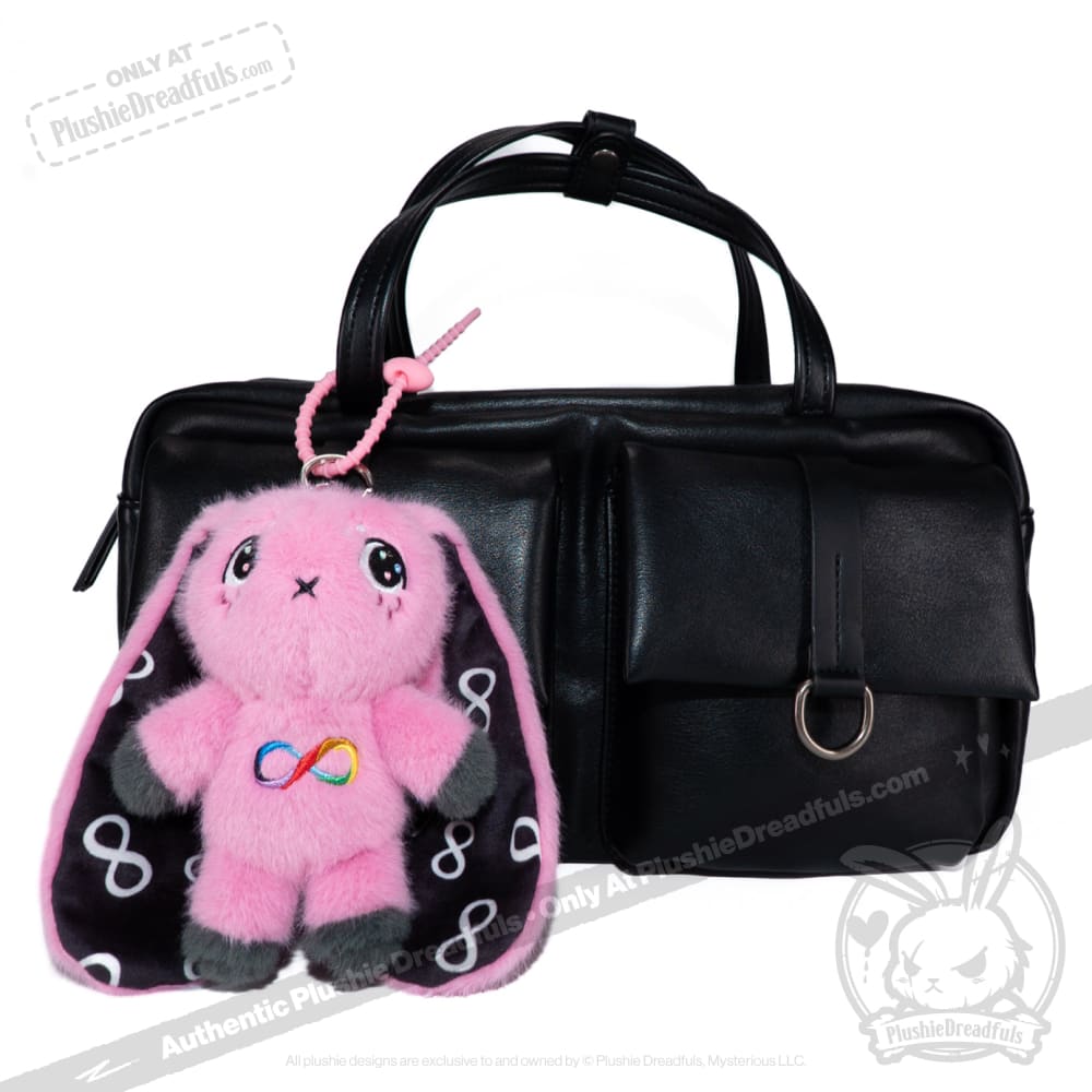 Pink Autism Rabbit Plush Keychain Accessory