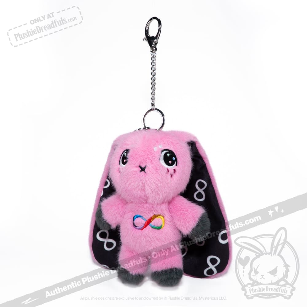 Pink Autism Rabbit Plush Keychain Accessory