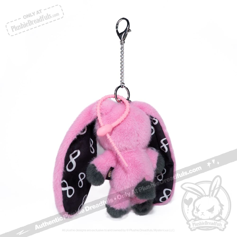 Pink Autism Rabbit Plush Keychain Accessory