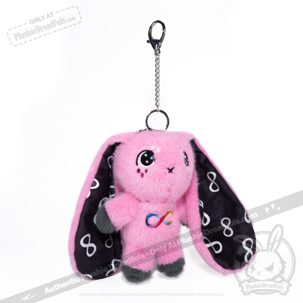 Pink Autism Rabbit Plush Keychain Accessory