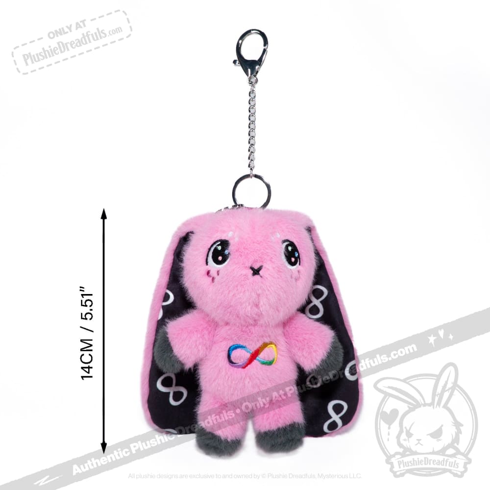 Pink Autism Rabbit Plush Keychain Accessory