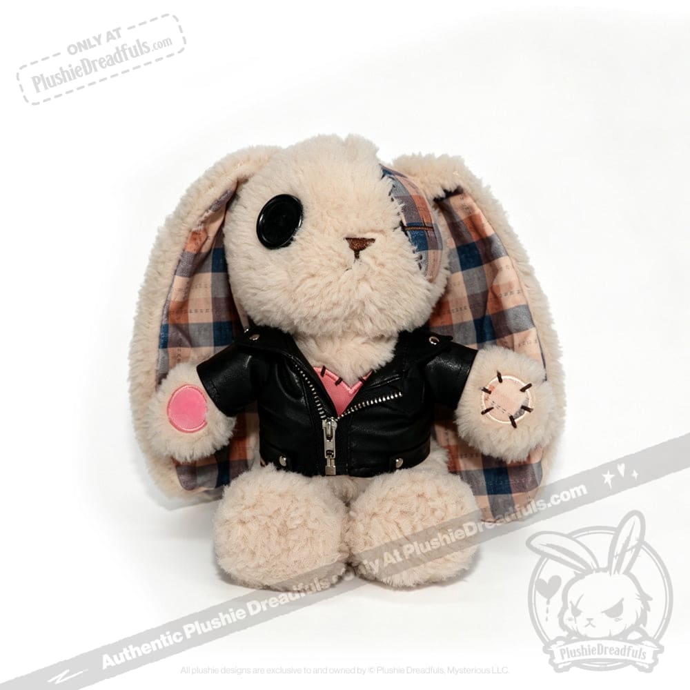 Plush Outfit - Black Leather Jacket
