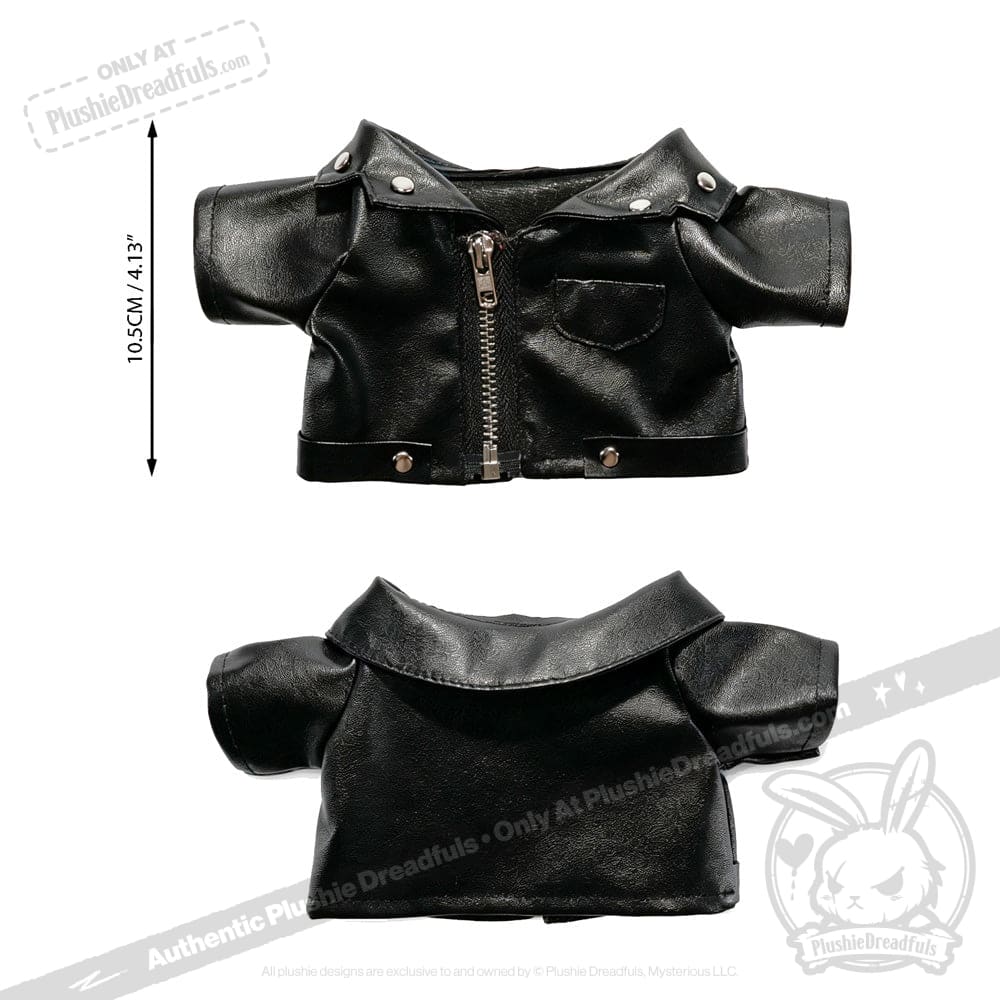 Plush Outfit - Black Leather Jacket