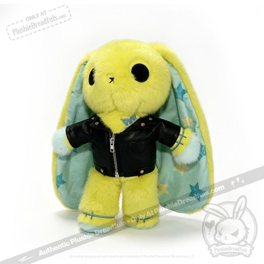 Plush Outfit - Black Leather Jacket