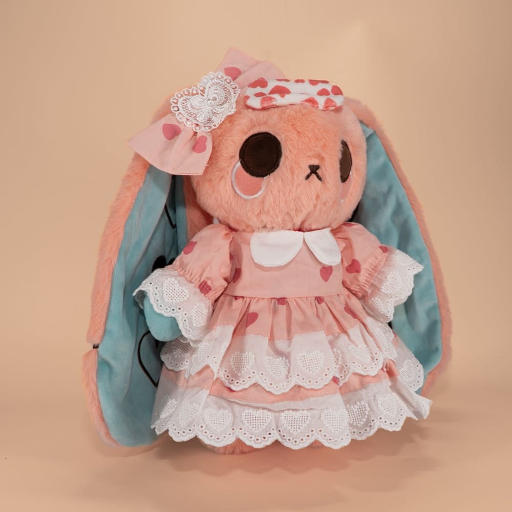 Plush Outfit - Pink Polka Dot Ruffle Dress Outfit