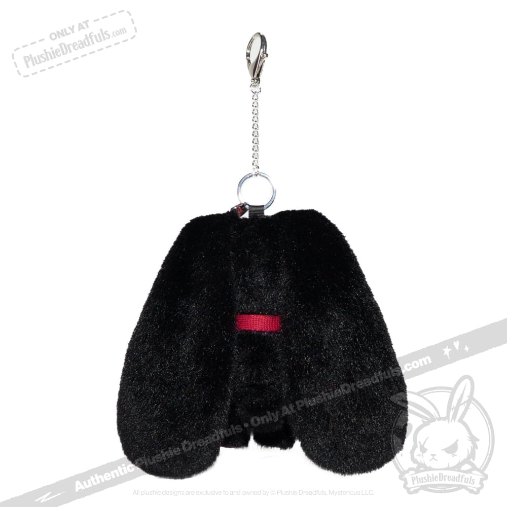 Black Plaid Love Rabbit Plush Keychain Accessory
