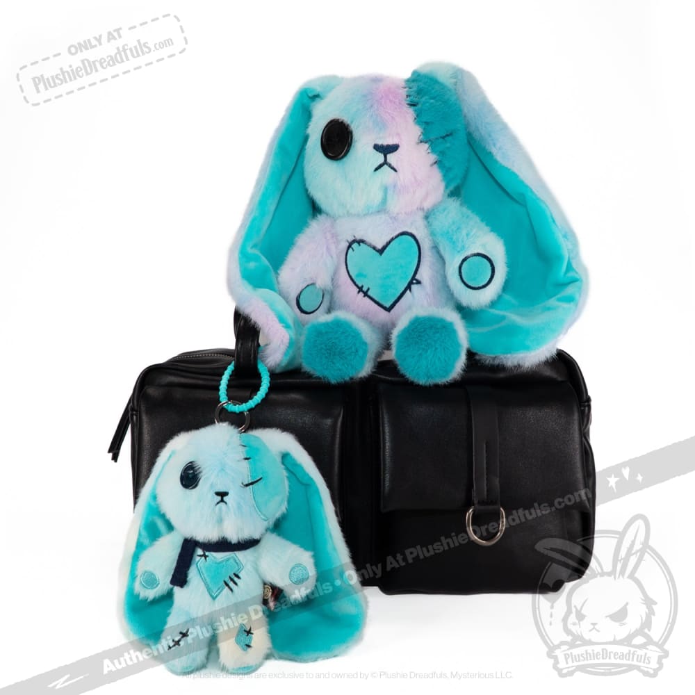 Blue Ice Love Rabbit Plush Keychain Accessory