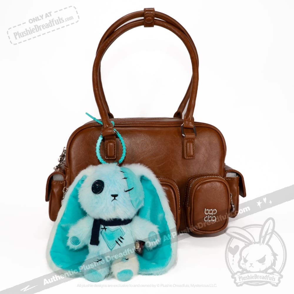 Blue Ice Love Rabbit Plush Keychain Accessory