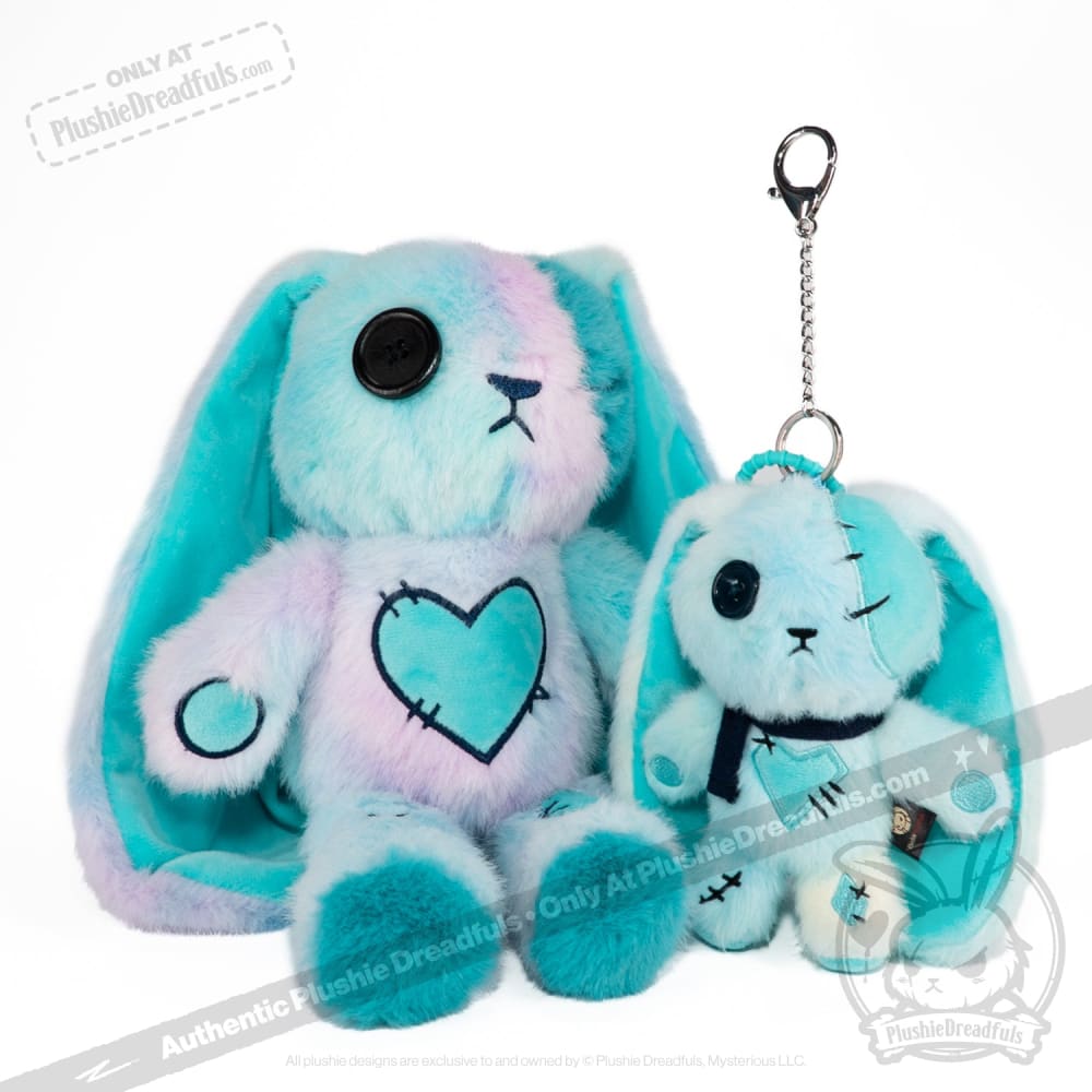 Blue Ice Love Rabbit Plush Keychain Accessory