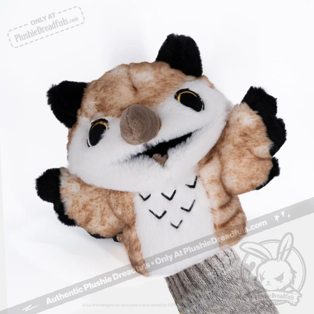 Existential Horror Owl Puppet - Plush Stuffed Animal