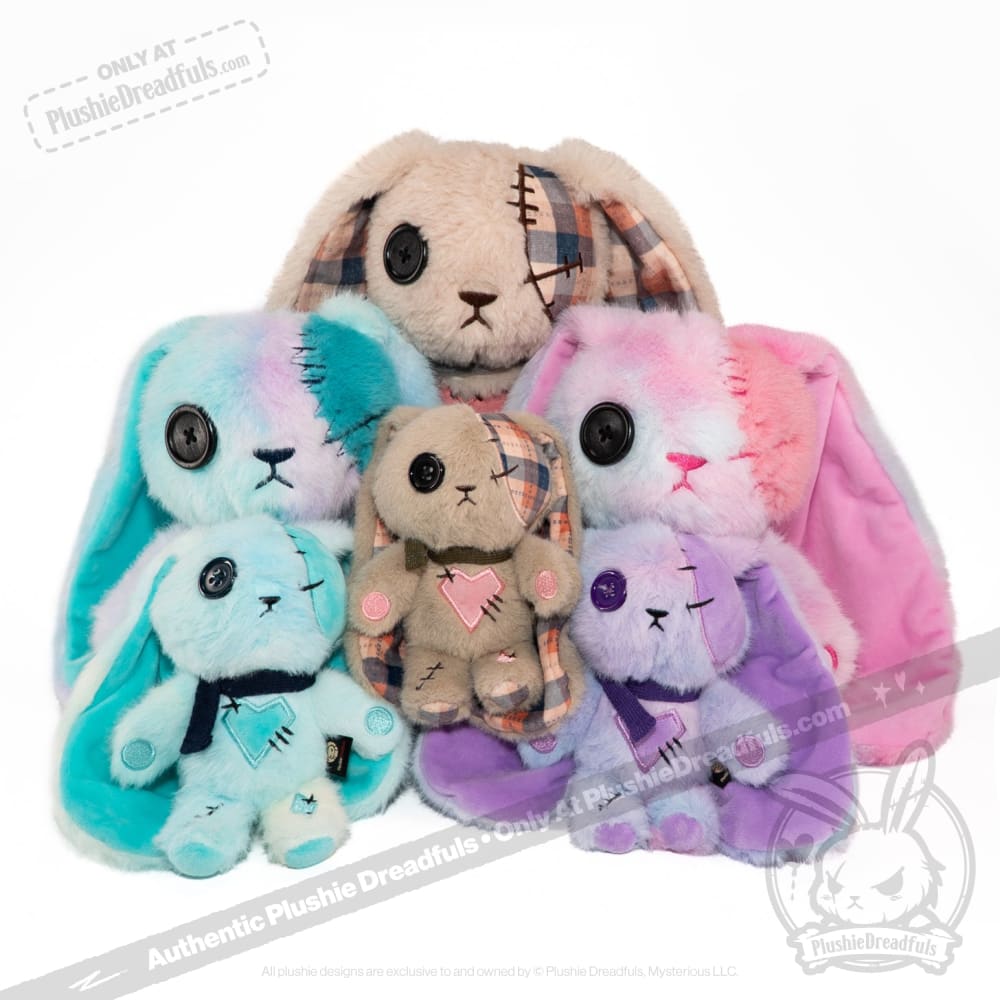 Plaid Love Rabbit Plush Keychain Accessory