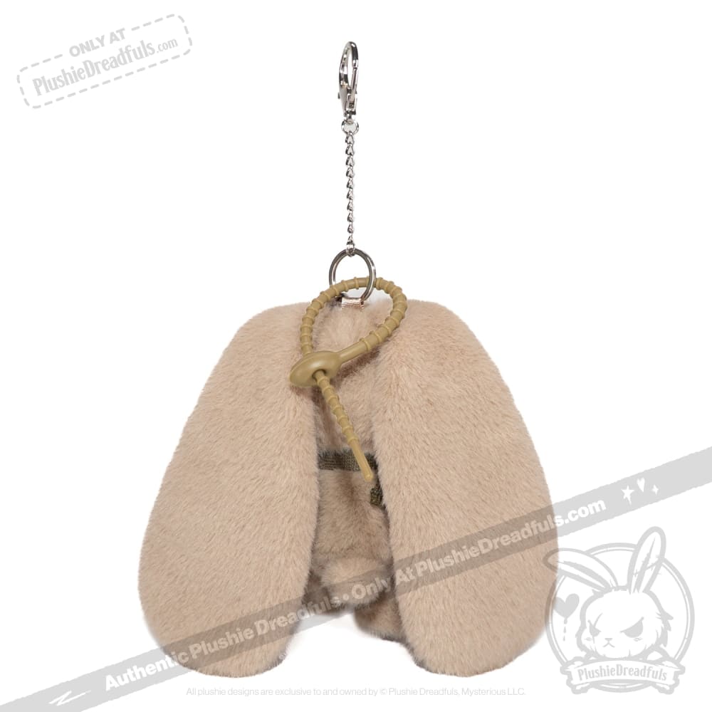 Plaid Love Rabbit Plush Keychain Accessory