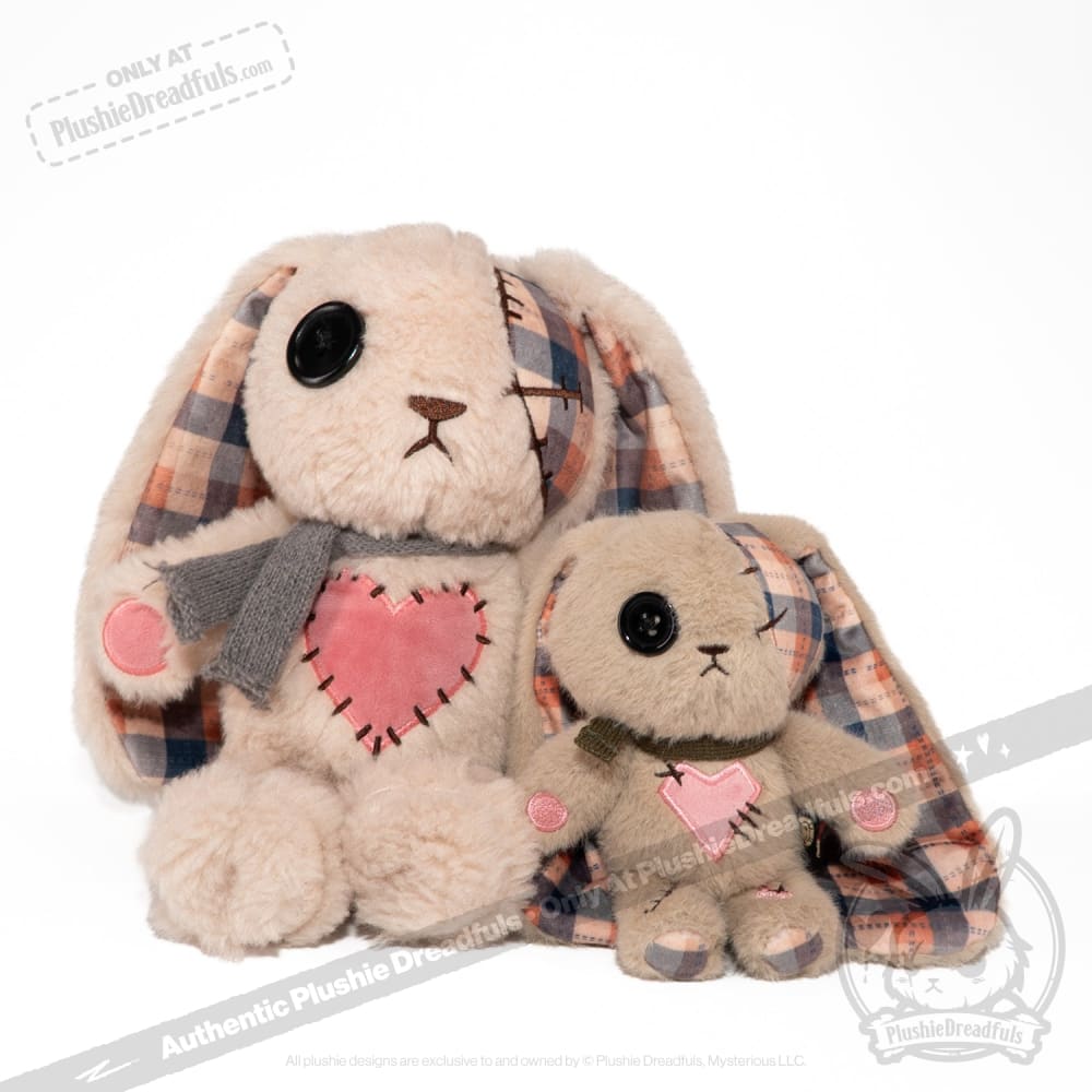 Plaid Love Rabbit Plush Keychain Accessory