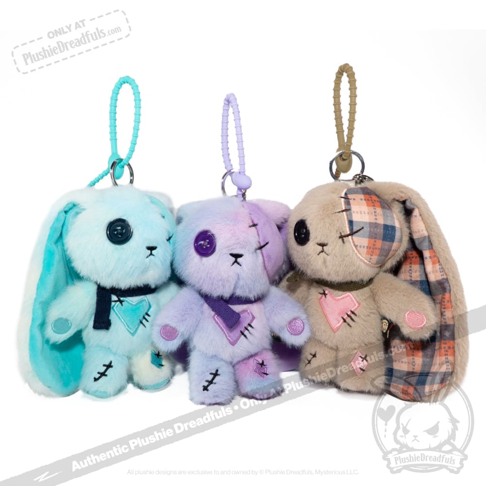 Plaid Love Rabbit Plush Keychain Accessory