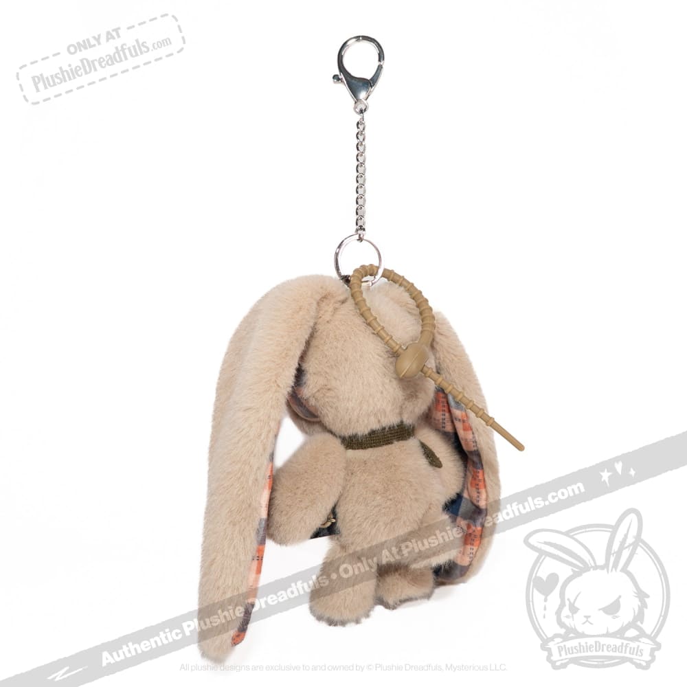 Plaid Love Rabbit Plush Keychain Accessory