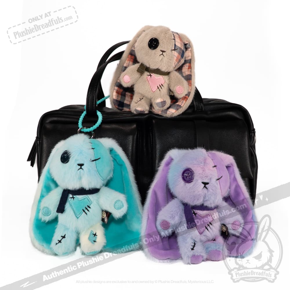 Plaid Love Rabbit Plush Keychain Accessory