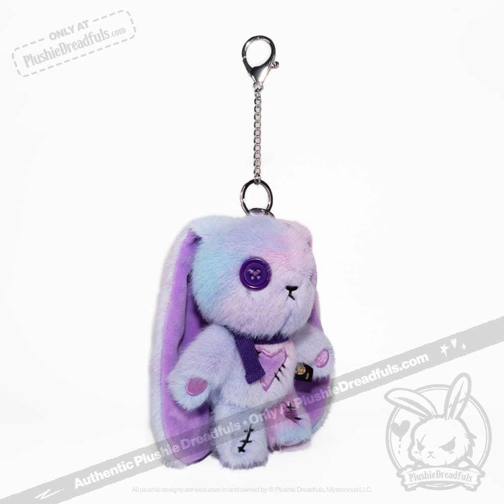 Purple Ice Love Rabbit Plush Keychain Accessory